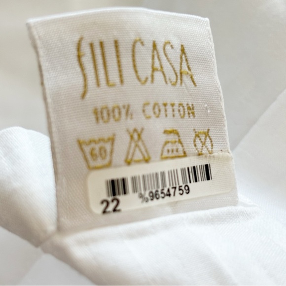 THE LINEN COLLECTION BY SILI CASA White 100% Cotton Pillow Sham ITALY 32… - Picture 6 of 6